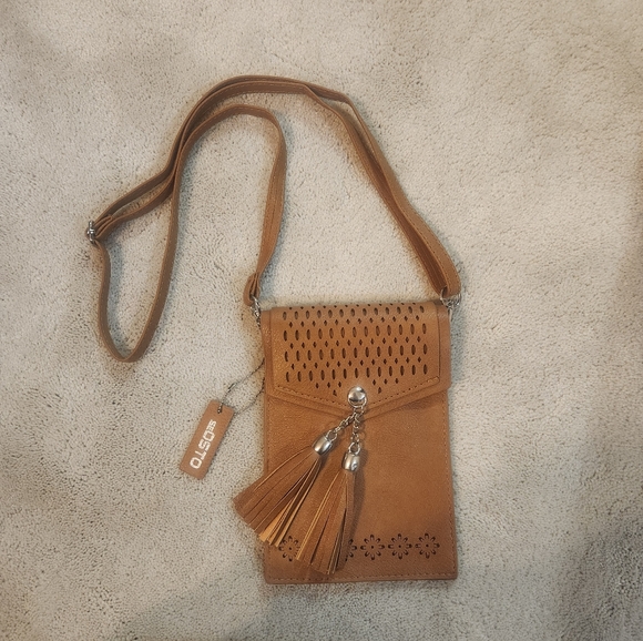 NWOT Se Osto Womens Small Crossbody Bag, Tassel Cell Phone Purse Holder Wallet - Picture 4 of 6